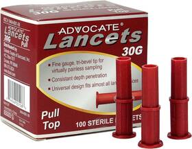 Ad307 Advocate Sterile Pull-top Lancets For Diabetes 100 Count Pack Of 1 Red