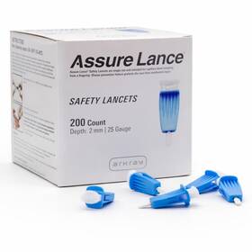 Arkay 980225 Assure Lance Micro Flow 25g Safety Lancets Single Use For Blood