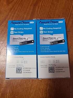 Assure 015482532505 Prism Blood Glucose Diabetic Test Strips Automatic Coding 50 04/24