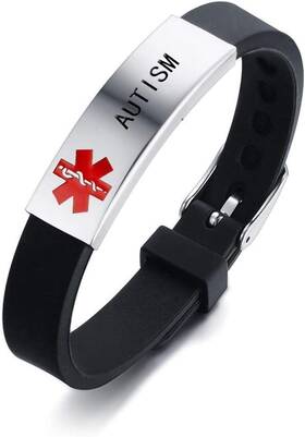 Mdcbl01bk-autism Brand Heaby Medical Alert Customized Id Bracelet Free Custom Engraving Personalized Gift