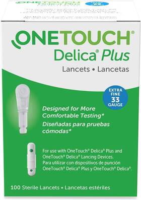 71708 Brand Lifescan Inc. Onetouch Delica Lancet 33g 100 Count