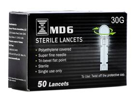 101015 Bruno Md Lancets For Diabetics 30 Gauge 50 Count Box Sterile Ultra-fine Needle T
