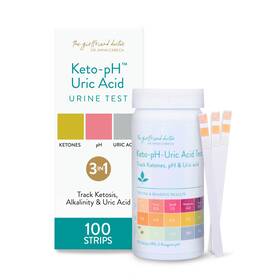 B07fct6dmf Dr. Anna Cabeca 3-in-1 Ketone Ph Uric Acid Urine Keto Test Strips 100ct By Dr
