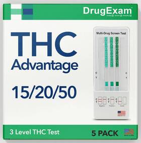 Drugexam 711181557756 5 Pack - Thc Advantage Made In Usa Multi Level Marijuana Home Test Kit