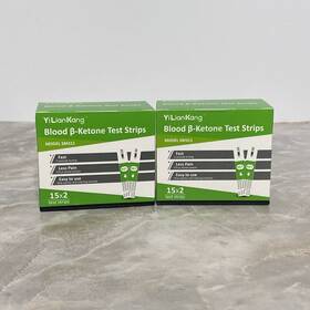 Pm900b E-linkcare 60 Blood Ketone Test Strips 2 Boxes For Model Meter Yiliankang