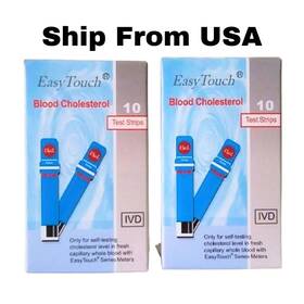 12010888 Easy Touch 2 Box Easytouch Blood Cholesterol Test Strip 10 Strips Gcu/gchb Meter