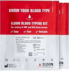 Eldoncard 796433864080 Blood Typing Kit 2 Test Pack Know Your Type Accurate