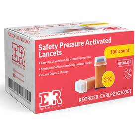 Ever Ready First Aid Evrlp21g100ct Safety Pressure Activated Lancets Sterile Push Lancets