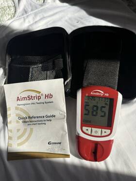 Germaine 73-78101-1 Aimstrip Hb Digital Hemoglobin Meter Mini Usb Carrying Case Kit