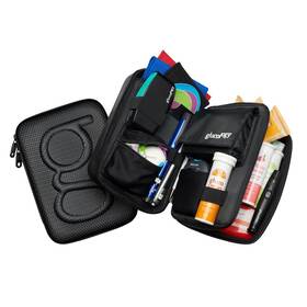 Glucology 352945001569 Large Diabetes Travel Case Hard Shell Organizer For Glucose Monitor Insul Inch