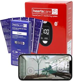 Heartscare-c1 Hearts Bio 850014861544 Heartscare Lactate Testing Kit - 25 Strips And 1 Meter 5 Sec Time