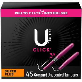 Kotex 360005351980 U By Click Compact Tampons Super Plus Unscented 45 Count