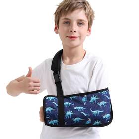 Ys05 Ledhlth Kids Arm Sling For Boys With Dinosaur Print Adjustable Fracture Support