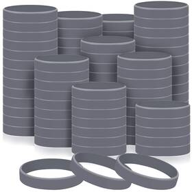 Ian-liliful-46991 Liliful 200 Piece Rubber Bracelets Bulk Solid 7.95 X 0.47 0.08 Inch Gray