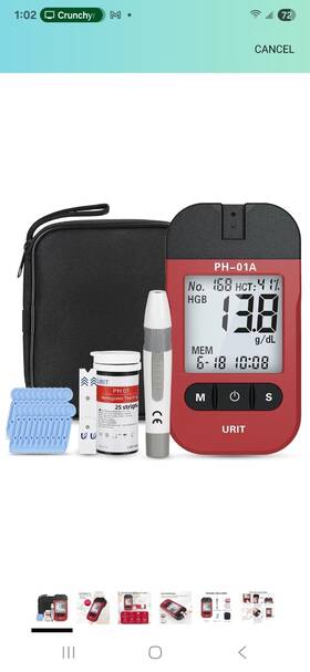 Operation012 Lk Ph01a Ph-01 Hemoglobin Meter 50 Test Strips 12 Seconds Results Home