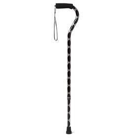 Mds86420argh Medline Canes Offset Cane Black Argyle Aluminum
