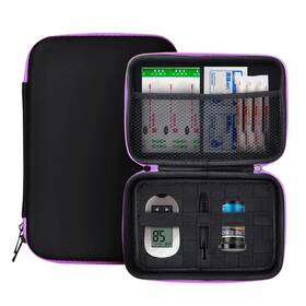 Mngijar 768447392330 Diabetic Supplies Travel Case Diabetes Testing Kit Storage Bag Glucose Mete