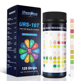 Newpos 707713550302 Urine Test Strips For Urinalysis 10-in-1 125 Ct