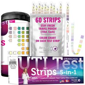 Nurse Hatty 850040795530 - 5in1 60ct. Uti Test Strips Kit Urinary Tract Infection S
