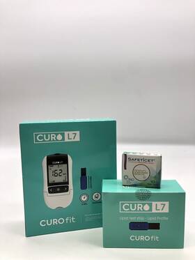 O2 Lifecare 809319396161 Curo L7 Professional Home Cholesterol Testing With Lipid Blood Test Kit