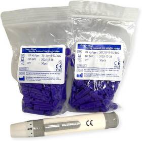 One Step 841695108745 Lancing Device And 100 X 30 Gauge Twist Top Lancets Blood Sampling