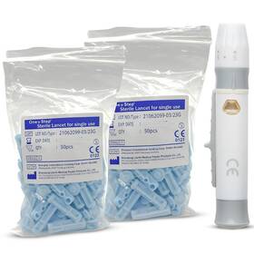 One Step Landev 23g Lanctets Lancing Device And 100 X 23 1 23g Lancets