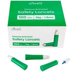 Owell 850044855315 Safety Lancets 26g X 1.8mm 100 Count 26 Gauge Green