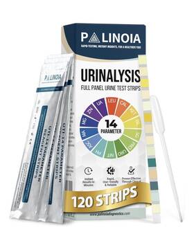 Palinoia Uti-14 Urinalysis 14 Parameter Test Strips 120ct Waterproof Color Chart