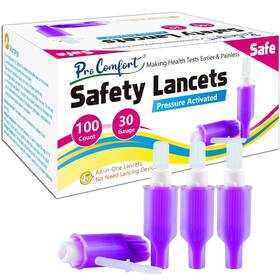 Pc-us-aqcxz-30g Pro Comfort Safety Lancets For Diabetes Testing 100 Count 30 Gauge 1.8 Mm 30g