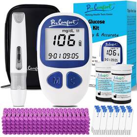 Pc-us-xty02 Pro Comfort Blood Glucose Monitor Kit With 100 Test Strips And Lancets Blood... Fast Ship