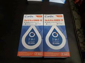 Rapid 850042559550 Nib - 4 Cordx Tyfast Flu A/b And C-19 Home Multiplex 3 In 1 Tests