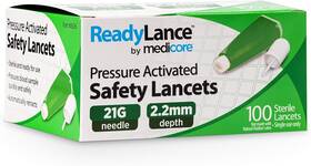 Readylance 732671008060 Pressure Activated Safety Lancets 100 21gx2.2mm Green