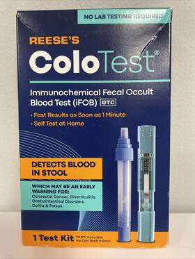 Reeses 023513132143 Colo Test. Immunochemical Fecal Occult Blood Test Ifob. 1 Kit New