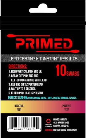 Salts Ltd. 313030253248 Rapid Lead Test Kit 10 Pre-activated Swabs - No External Ingredients Sealable