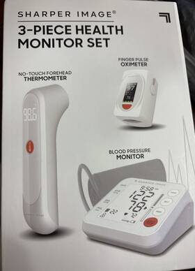 Te-102 Sharper Image 3 Piece Health Monitor Set Thermometer Pulse Oximeter Bp