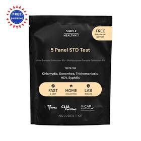 Simple Healthkit 850066710258 At Home 5 Panel Std Test Kit For Chlamydia Gonorrhea Trichomoniasis Hcv And