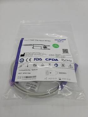 Sp9119a Sino-k Compatible Nellcor Spo2 Sensor Adult Finger Clip 3.2 Ft 9pin