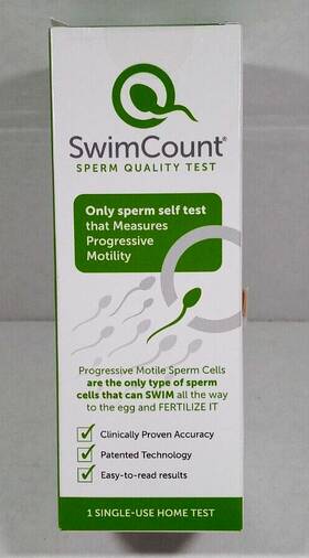 Swimcount 843277100048 Sperm Quality Test Accurate Home Testing Kit Male Fertility 05/27 New