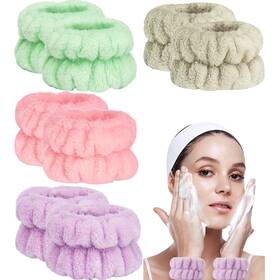 Taocar 605556852389 8pcs Wrist Bands For Washing Face D-rose Coffee Purple Green
