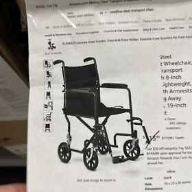 Mds808200b Transport Chairs Basic Steel Chair With Permanent Full-length