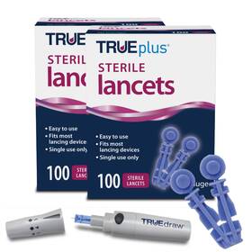 Truedraw 810057410284 Lancing Device 2 X 100ct 30g Trueplus Lancets Trueplus&