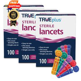 Trueplus 810057410260 Single-use Safety Lancets Bundle - 300 Blood Sterile 33g