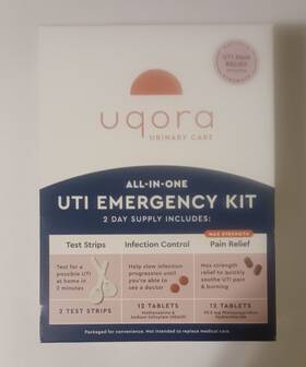 Uqora 860003634547 Uti Emergency Kit Pain Relief Infection Control Test Strips