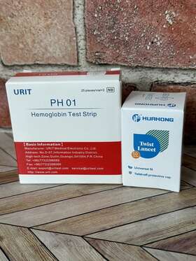 Ph-01 Urit Hemoglobin Test Strips 50 Ct 25x2 And Free Lancets Exp 04/2024