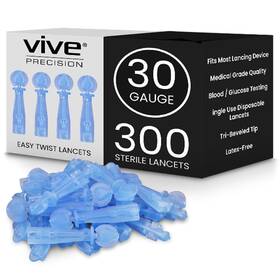 Dmd1083blu300 Vive Precision Easy-twist Lancets For Diabetes Blood Sugar Small Blue