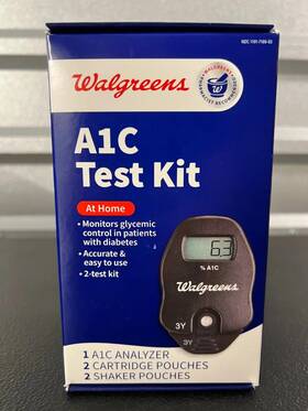 42fcbd58-e449 Walgreens A1c Test Kit Home Use Glycemic Control Analyzer 2 Cartridge Pouches