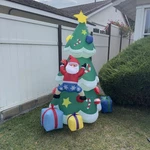 Cokwel Inflatable Christmas Tree With Santa Outdoor Yard Blow Up Decor Stakes. Fixed Price $49.99.