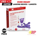 Ever Ready First Aid Lancing Device With 30-GAUGE Twist Lancets 100 Pack. Fixed Price $12.95.