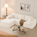 108" L-shaped Boneless Couch, High Seat Modular Sectional Sofa With Moveable Ott. Fixed Price $666.99.