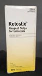 Bayer Ketostix Reagent Strips For Urinalysis 100 Ct. Box Dented, Scuffed Stained. Fixed Price $26.50.
